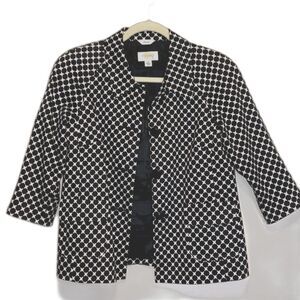 Talbots Petites cotton stretch print jacket size 6